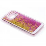 Wholesale Samsung Galaxy S6 Edge Glitter Shake Shake Star Dust Case (Hot Pink Gold)